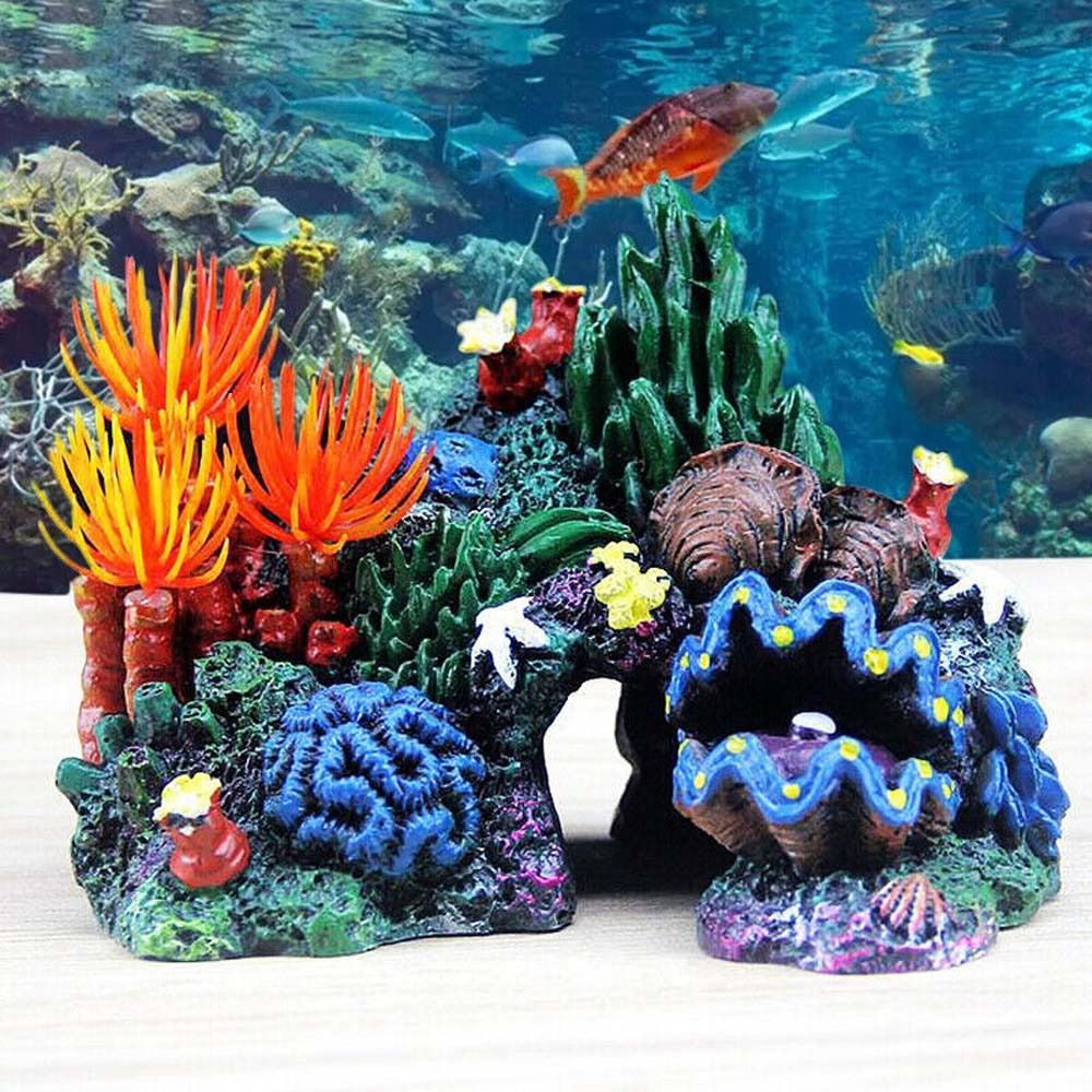 Aquarium Planted Background - Fish Tank Ornament Simulated Coral Reef