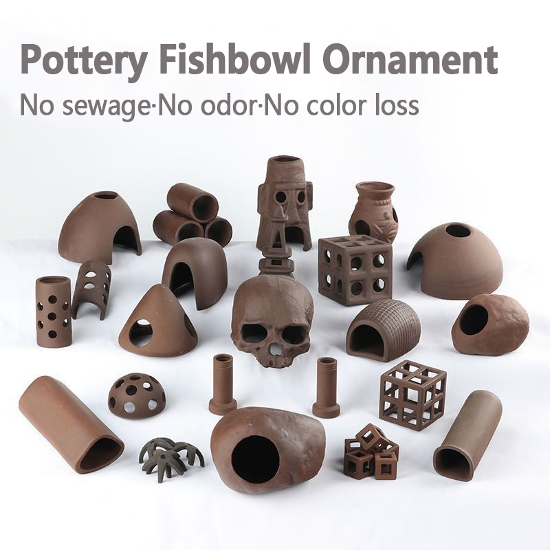 Aquarium Plant Rings - Ceramic House Fish Tank Aquarium Decoration