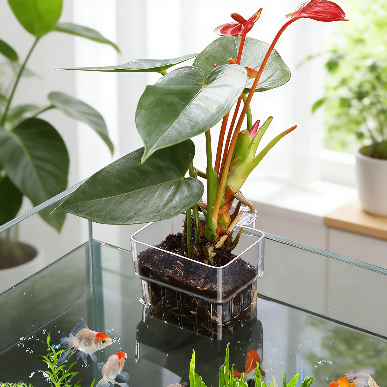 Transparent Hangable Aquarium  - Aquarium Plant Rings ulasan dan harga