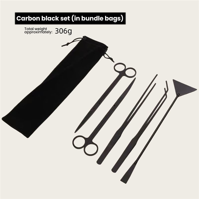TFORU-Long Black Stainless Ste - Planted Aquarium Tool Kit ulasan dan harga