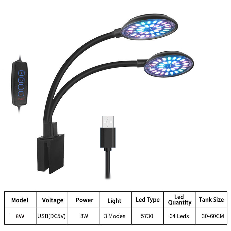 USB Aquarium LED Light Fish Ta - Aquarium Plant Growing ulasan dan harga