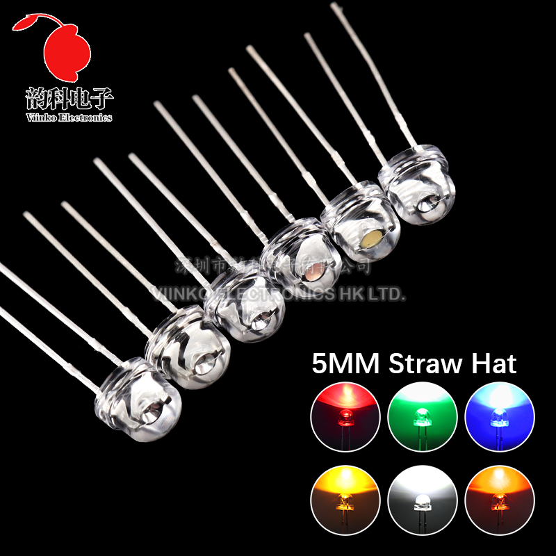 50pcs 5mm Straw Hat LED Super  - Ludwigia Super Red ulasan dan harga