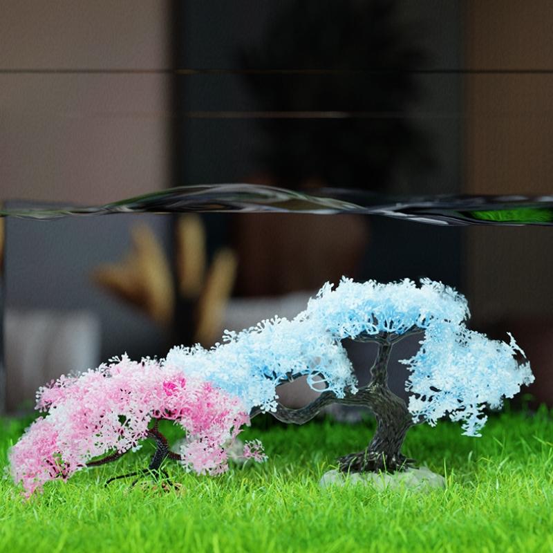 New Simulated Tree Aquarium De - Aquarium Planted Background ulasan dan harga