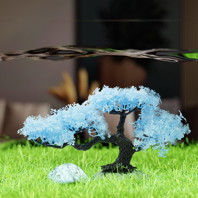 New Simulated Tree Aquarium De - Aquarium Planted Background ulasan dan harga