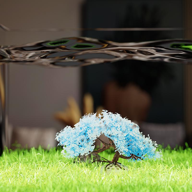 New Simulated Tree Aquarium De - Aquarium Planted Background ulasan dan harga
