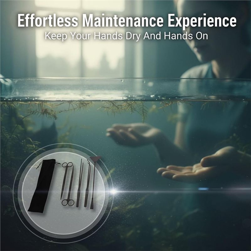 IALJ-Long Black Stainless Stee - Planted Aquarium Tool Kit ulasan dan harga